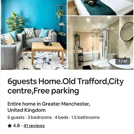 6 Guests House Old Trafford,Media City,City Centre, Free Parking แมนเชสเตอร์ ภายนอก รูปภาพ